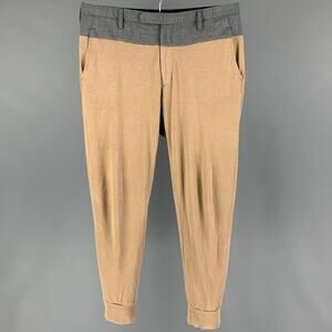 KOLOR Size L Camel Grey Color Block Cotton Wool Joggers Pants
